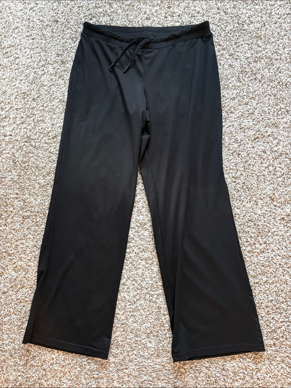 Quince Black Flow Knit Wide-Leg Drawstring Pants, sz medium